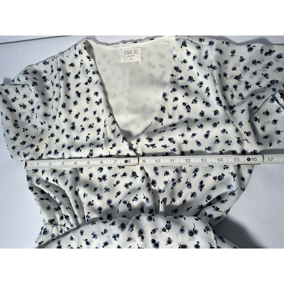 Sienna Sky Dress Women’s S White With Blue Floral Print Cottagecore Fairy w/Belt - Picture 5 of 10